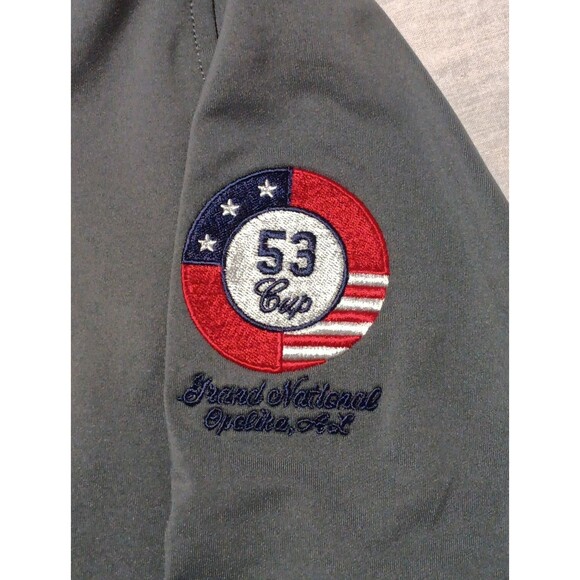 Peter Millar Perth Performance Gray Mens Large Quarter Zip Pullover Golf 53 Cup - Picture 2 of 6